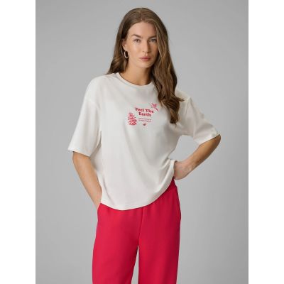 Damen-T-Shirt mit Aufdruck, regulär, Größe 4F 4FRSS26TTSHF3704-11S