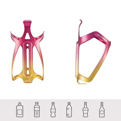2. Rockbros RKL02 Flaschenhalter aus Aluminium – Rot und Gold