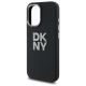 4. DKNY Liquid Silicone Metal Logo Hülle für iPhone 16 – Schwarz