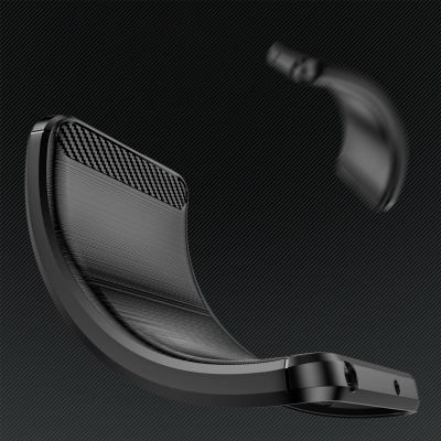 4. Carbon Case für Motorola Moto G13 flexible Silikon-Carbon-Hülle schwarz