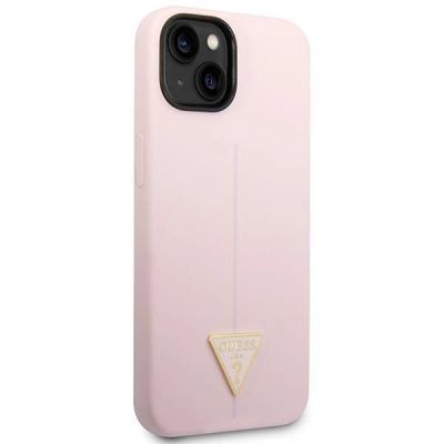 4. Guess Silikon Dreieck Hülle für iPhone 14 6.1" - Lila