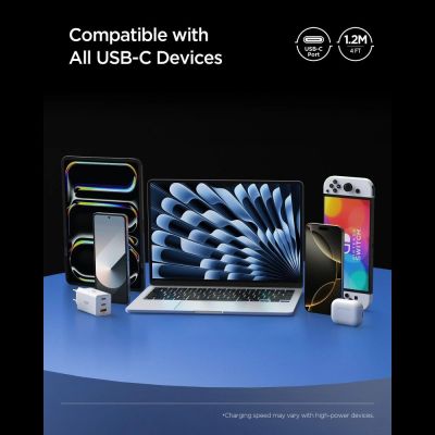 8. Spigen Essential EB24012CC USB-C / USB-C 240W 120cm Kabel - Schwarz