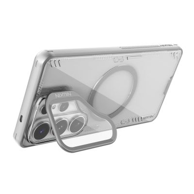 5. Nillkin Iceblade Prop Magnethülle mit Kameraabdeckung und Ständer, kompatibel mit MagSafe für Samsung Galaxy S26 Ultra – Transparentgrau
