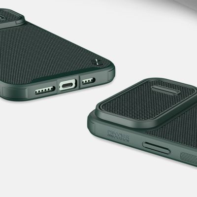 14. Nillkin Textured S Case für iPhone 14 Plus, gepanzerte Hülle mit Kameraabdeckung, blau