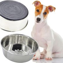 Hundenapf und Katzennapf aus Edelstahl, 17 cm, mit rutschfestem Gummiboden – DOGS COLLECTION