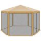 11. Sechseckiger Gartenpavillon 2x2x2x2,5 m mit Moskitonetz, beige