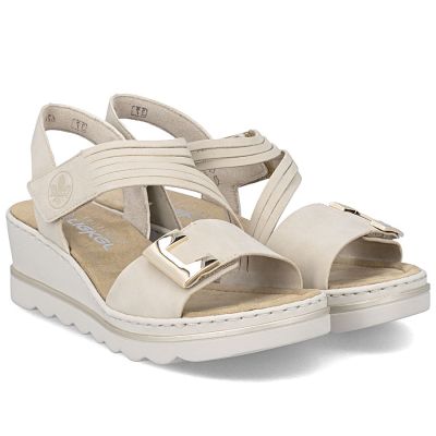 4. Beige Keilsandalen für Damen Rieker 67410-62