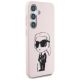 4. Karl Lagerfeld Silikon-Graffiti-Ikonik-Logo-bedruckte MagSafe Samsung Galaxy S25 Hülle Pink