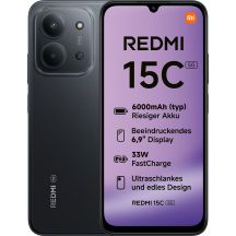 Xiaomi Redmi 15C 5G Dual-SIM-Smartphone, 4 GB RAM, 128 GB – Mitternachtsschwarz