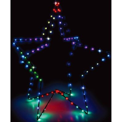 27. 3D-DEKORATIVER STEHENDER STERN 120 LED RGB 80CM