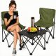 33. Faltbares Touristen-Set 3-in-1 Tisch und 2 Stühle Green Enero Camp