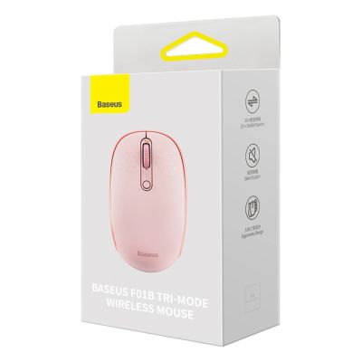 9. Kabellose Maus Baseus F01B 2,4 GHz + Bluetooth 3.0 + 5.0 – rosa