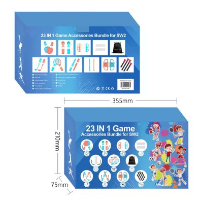 3. Nintendo Switch 23-in-1 Familien-Zubehörpaket 2 – Orange-Blaues Set