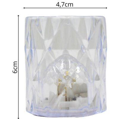 11. Mini-Dekorationslampe, 6 cm, transparent, warmweiß, 1 LED