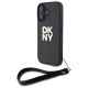 DKNY Wrist Strap Stock Logo Hülle für iPhone 16 – Schwarz