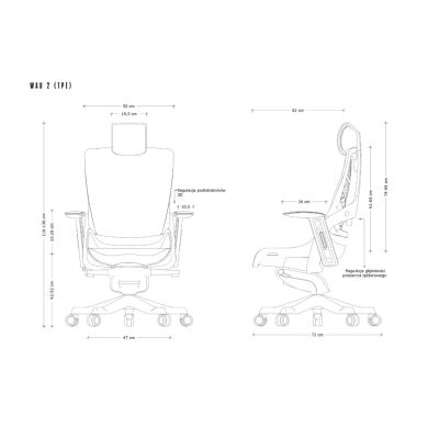 3. Wau 2 TPE-12 Elastomer-Bürostuhl Mango/Schwarz