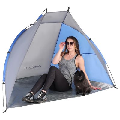 11. Strandhütte Sun 200x120x120cm Grau-Blau Enero Camp