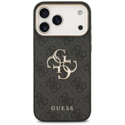 3. Guess 4G Big 4G Classic Logo Hülle für iPhone 17 Pro Max - Schwarz und Gold