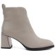 2. Beigefarbene Damen-Ankle-Boots aus Leder mit hohem Absatz, Modell Vinceza 67057