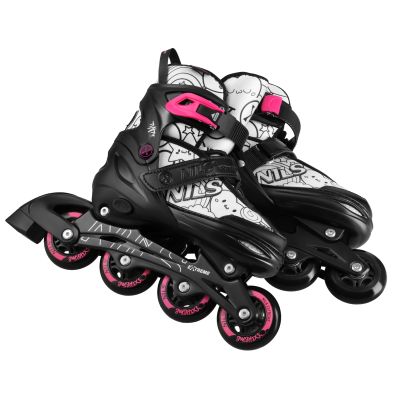 11. NH10907 4-in-1 Rollschuhe mit verlängerten Hockeykufen, Farbe Pink, Größe L (39-42), Nils Extreme