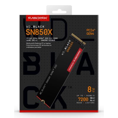 9. WD Black SN850X 8 TB M.2 NVMe SSD WDS800T2X0E
