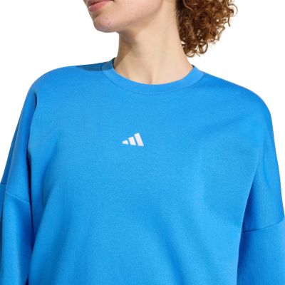 4. adidas Essentials Feelcozy Damen-Sweatshirt mit kleinem Logo, Blau KC5280