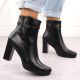 13. Damen-Stiefeletten mit Blockabsatz, gefüttert, schwarz, M.Daszyński AF125-22