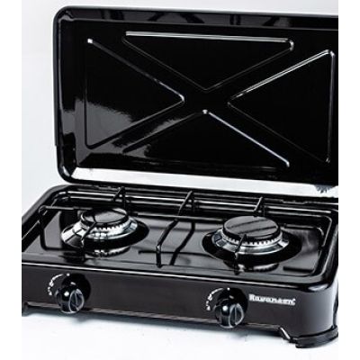 2. 2-flammiger tragbarer Gaskocher Ravanson K-02TB (schwarz)