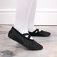 8. Jr Nazo Tanz-Ballettschuhe aus schwarzem Leder mit Gummibändern