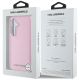 8. Karl Lagerfeld Saffiano Vollumwickelte MagSafe-Hülle mit länglichem Metalllogo für Samsung Galaxy S25+ - Rosa