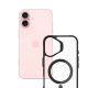 4. 3mk Satin Armor MagCase Hülle mit MagSafe für iPhone 16 – transparent mit schwarzem Rahmen