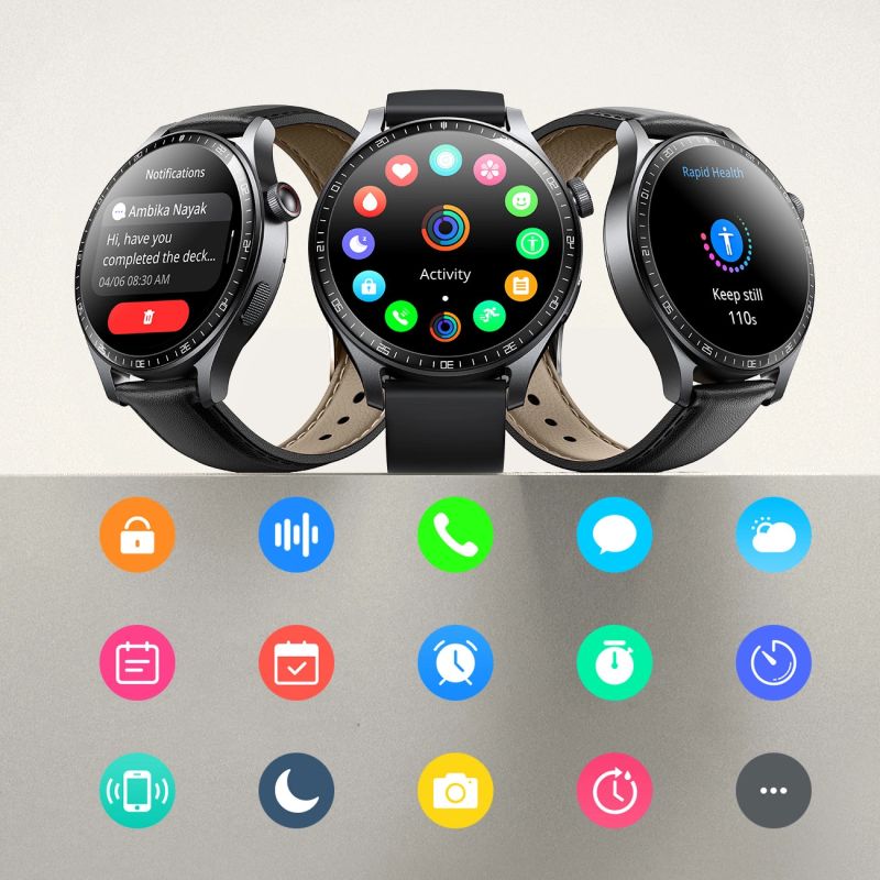 17. Joyroom Classic Series JR-FC2 Pro Smartwatch mit Anrufannahmefunktion – Dunkelgrau