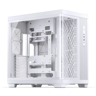 24. Jonsbo TK-4 Gehäuse, Midi-Tower, ATX, gehärtetes Glas – Weiß