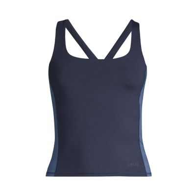 CASALL Damen-Tanktop mit formgebendem Block-BH, Marineblau