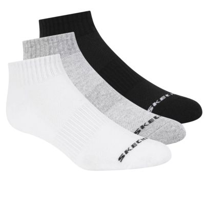 3. Skechers 3er-Pack Unisex Frottee-Sneaker, Viertelrund-Rund, S111035-107, Weiß, Größe 43-46