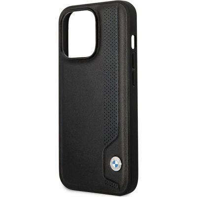 6. Hülle BMW BMHCP14L22RBDK iPhone 14 Pro 6.1" schwarz/schwarz Hardcase Leder Blue Dots
