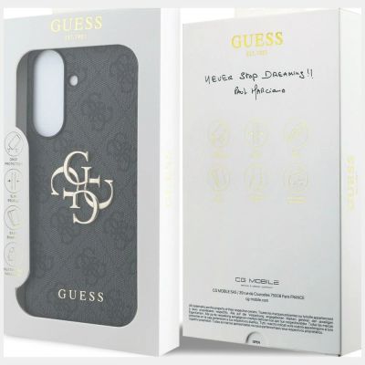 8. Guess Leder-Schutzhülle mit Metalllogo für Samsung Galaxy A57 5G – Schwarz