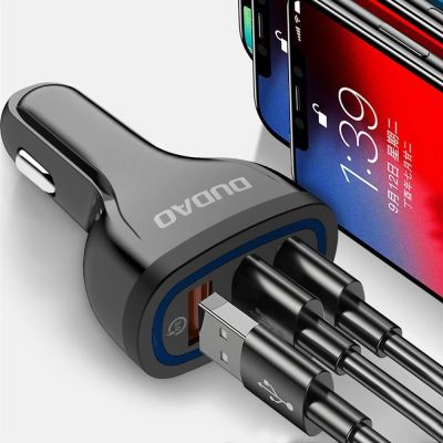 8. Dudao Autoladegerät Schnellladung Quick Charge 3.0 QC3.0 2,4A 18W 3x USB weiß (R7S weiß)