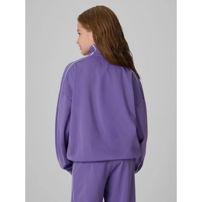 2. Lockerer Sport-Sweatshirt für Mädchen ohne Kapuze 4F 4FJRSS26TSWSF3057-51S