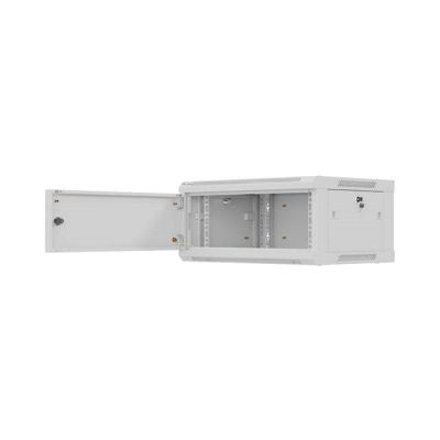 5. LANBERG Wandregalschrank 19" 4HE 600x450 GRAU METALLTÜR (FLACHVERPACKT)