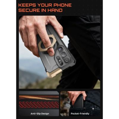 6. Supcase UB Grip Mag MagSafe Hülle für Samsung Galaxy S26 Ultra – Schwarz und Braun