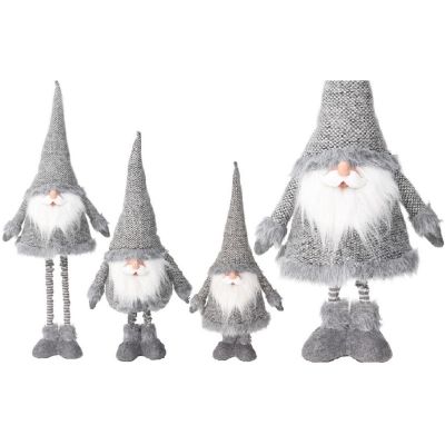 2. WEIHNACHTSMANN AUF TELESKOPBEINEN 30X18X100CM SILBER