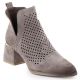 Wildleder-Ankle-Boots für Damen mit durchbrochenen Absätzen, grau, Potocki SZ12356