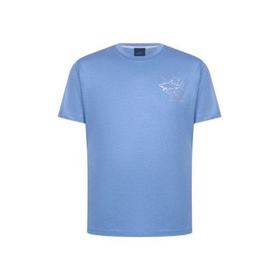 2. Paul&Shark Herren-T-Shirt aus Baumwolle, Größe M, Denim, 26411035-337 – Klassischer Schnitt, weiche Baumwolle