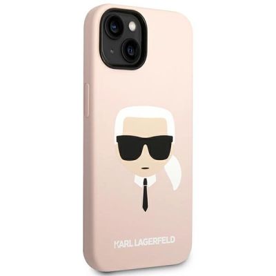 4. Karl Lagerfeld Silikon Karl's Head MagSafe Case für iPhone 14 Plus - Hellrosa