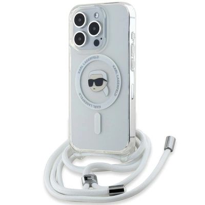 Karl Lagerfeld Crossbody IML Karl Head MagSafe Hülle für iPhone 15 Pro – transparent