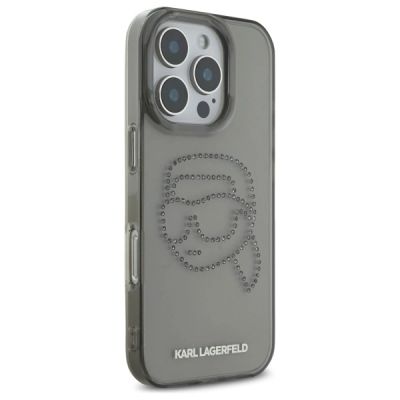 4. Karl Lagerfeld KLHCP16XHKHDCELK iPhone 16 Pro Max 6,9" schwarz/schwarz Hardcase IML Strasssteine ​​Karl Head