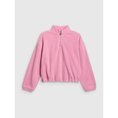 7. 4F Warmer Oversize-Fleecepullover mit Stehkragen für Mädchen 4F 4FJRAW25TFLEF441-54S
