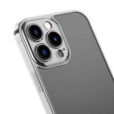 6. Baseus Frosted Glass Case Cover für iPhone 13 Pro Max Hardcover mit Gelrahmen Transparent (ARWS000802)