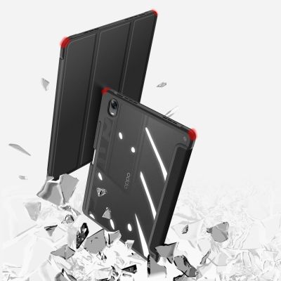 7. Dux Ducis Toby Armored Flip Smart Case für Oppo Pad mit Stifthalter Schwarz